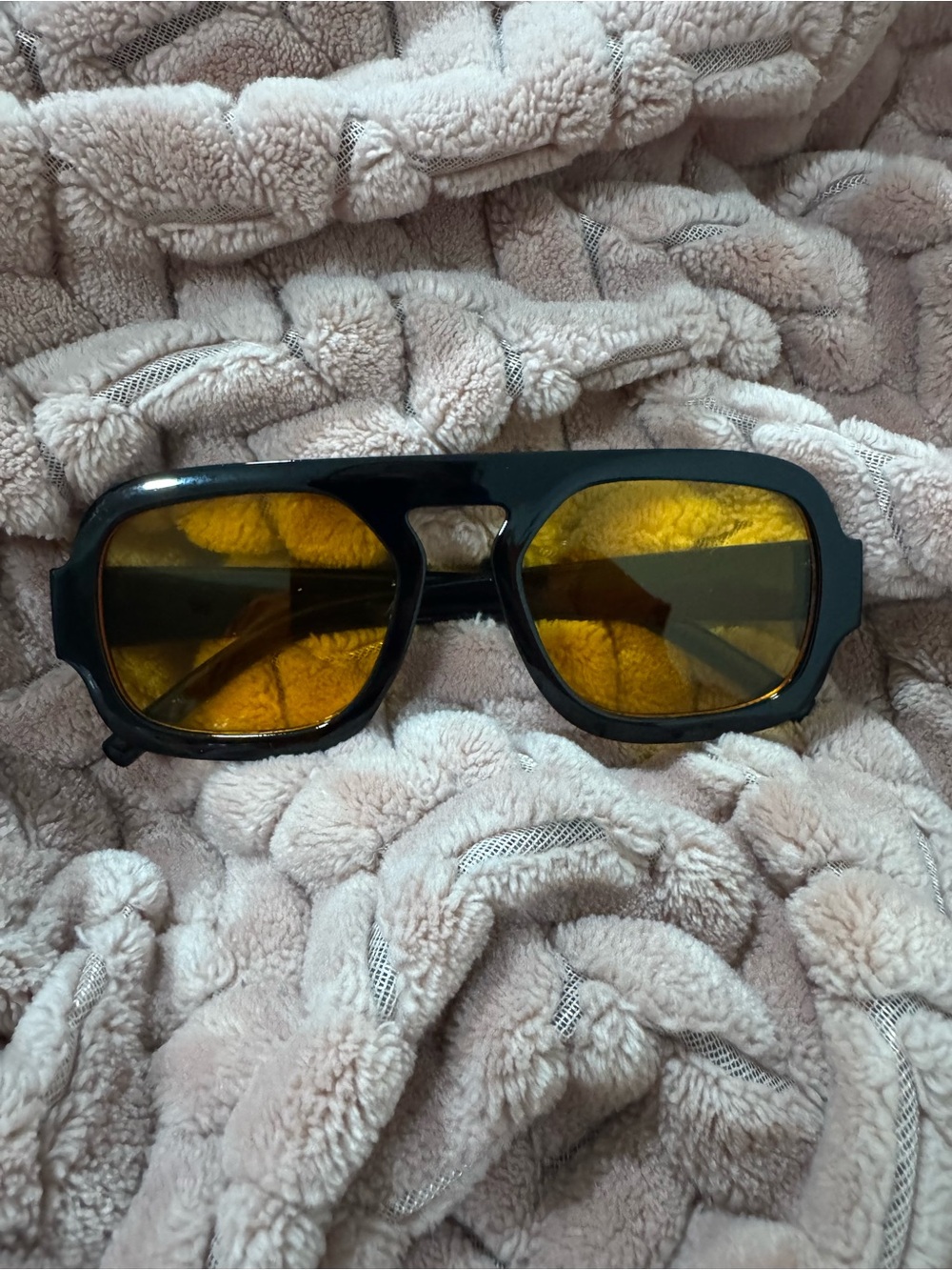 Made in UK UNISEX Black Sunglasses with Amber Lenses